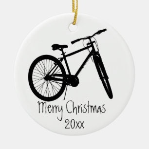 Bike Cycle Biking Biker Black Silhouette Julgransprydnad Keramik