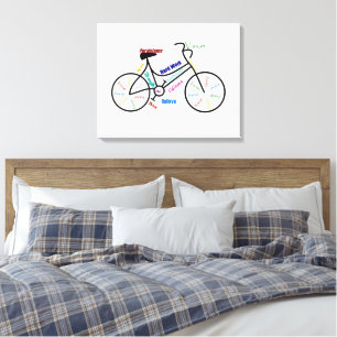 Bike Cycle Biking Fitness Motivational Ord Canvastryck
