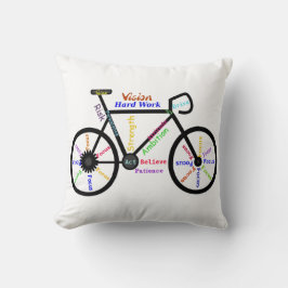 Bike, Cycle, Motivational Ord Kudde