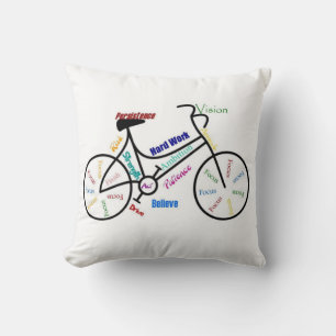 Bike, Cycle, Motivational Ord Kudde