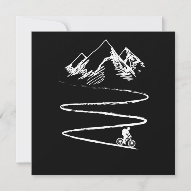 Bike Cyclist Bicycle Mountains Gift Inbjudningar (Framsida)