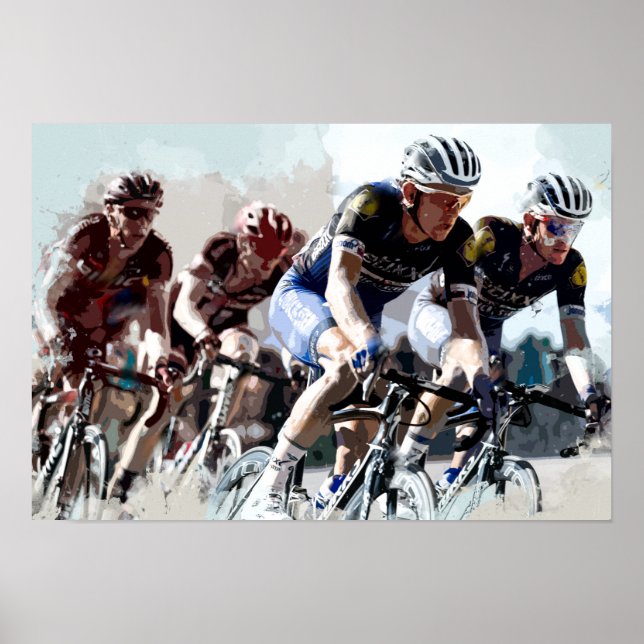 Bike Cyclists Battling for Position Poster (Framsidan)