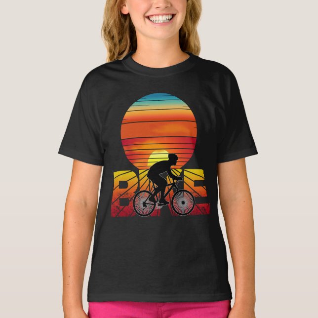 BIKE CYKLING SOLNEDGÅNG T-Shirt (Framsida)