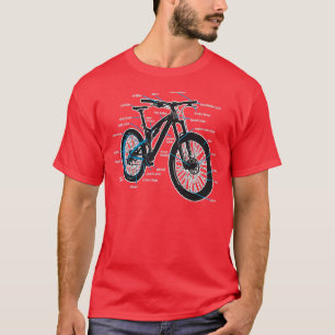 Bike Diagram Delar av en bergskiss T Shirt