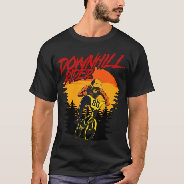 Bike Downhill Rider Cycling Bike MTB fema T Shirt (Framsida)