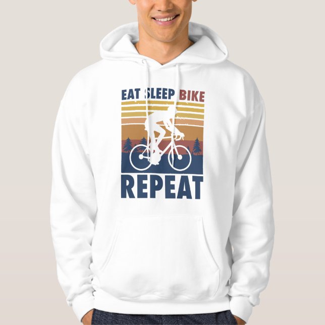 Bike Eat Sleep Bike Repeat (Bike Gift) Hoodie (Framsida)