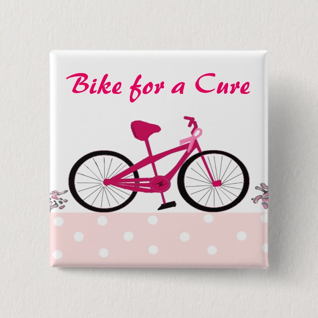 Bike for a Cure - Rosa Bicycle Knapp (Framsida)