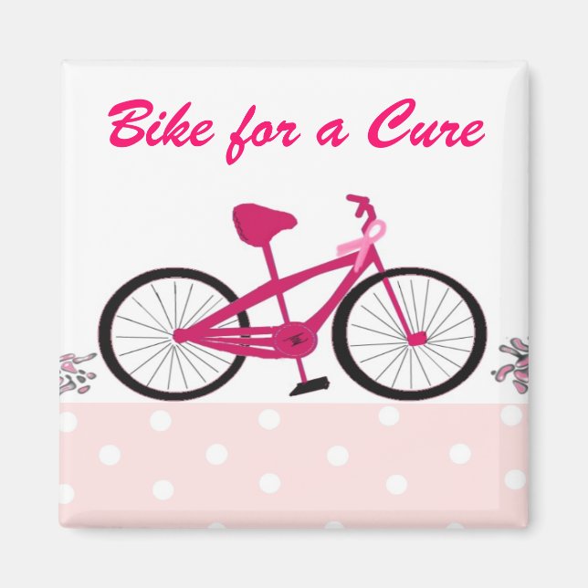 Bike for a Cure - Rosa Bicycle Magnet (Framsidan)