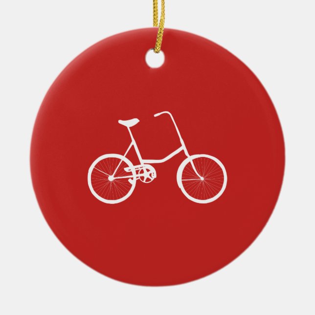 Bike för anpassade namnböcker julgransprydnad keramik (Framsidan)