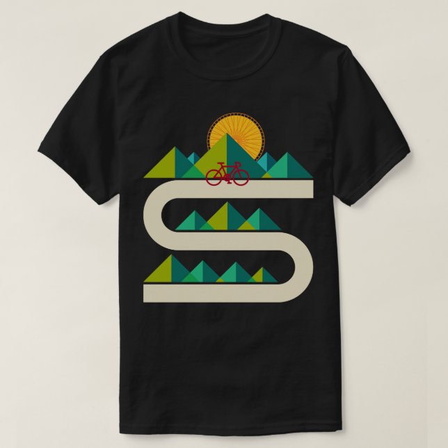 Bike Geometric liggande T Shirt (Design framsida)