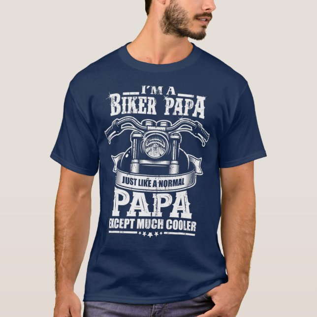 Bike Grandpa Motorcycle Rider Pension Gift T Shirt (Framsida)