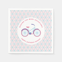 Bike Illustrated Modern Personlig Party Napkin Pappersservett