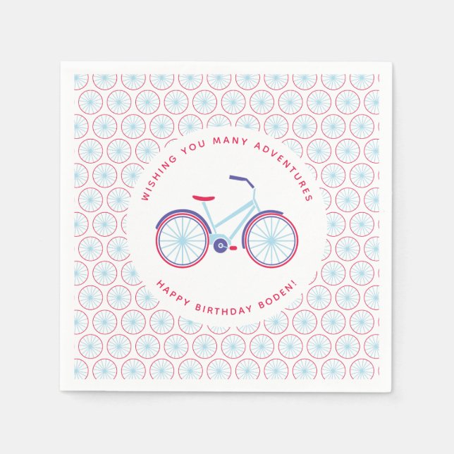 Bike Illustrated Modern Personlig Party Napkin Pappersservett (Framsidan)