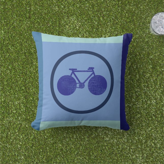 Bike-inspirerad utformning av cykel på geometrisk  kudde (Gräs)