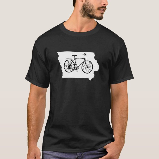 Bike Iowa Cycling Biker T Shirt (Framsida)