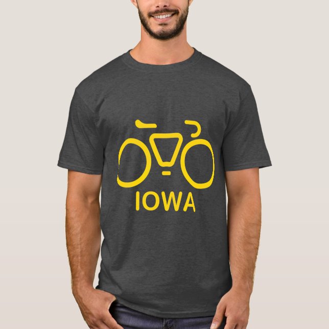Bike Iowa Cycling Iowa College Theme T Shirt (Framsida)