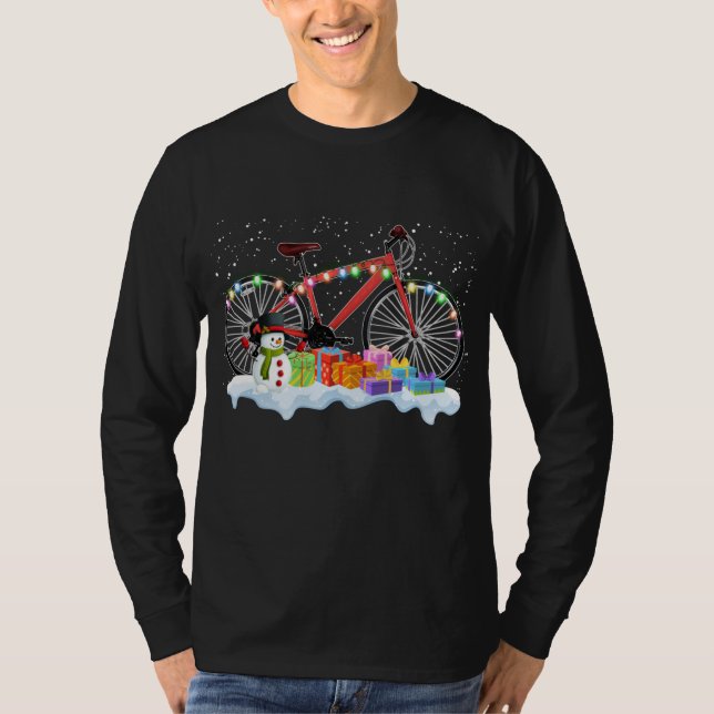 Bike Julgran Light Funny Cycling Team Ugly T Shirt (Framsida)