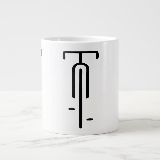 Bike logotyp minimum Retro, Cycling and Bicycle Äl Jumbo Mugg (Framsidan)