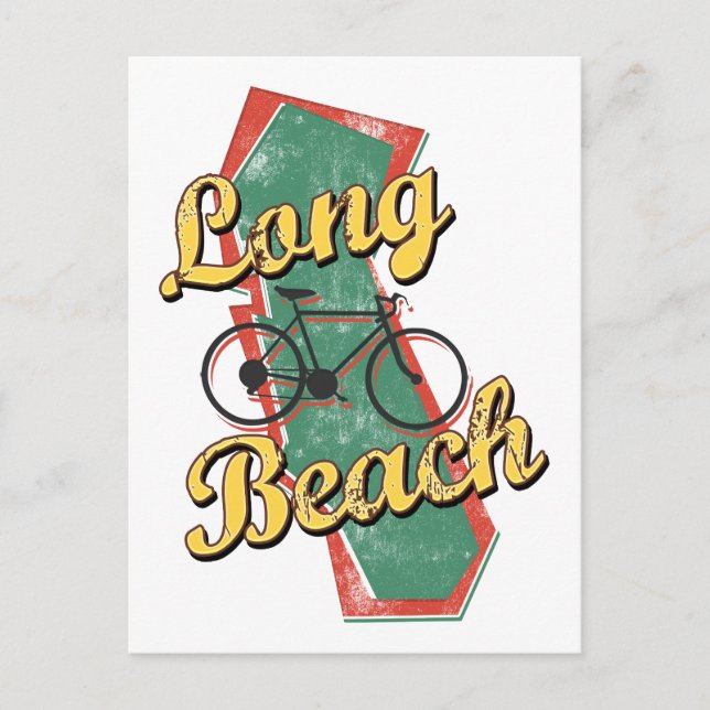 Bike Long Beach Bicycle California Vykort (Framsida)