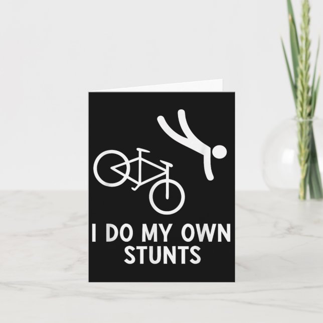 Bike Lover Shirt I Do My Own Stunts Cycling  Kort (Framsida)