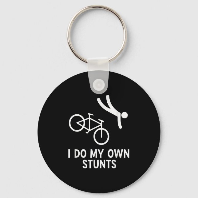 Bike Lover Shirt I Do My Own Stunts Cycling  Nyckelring (Framsida)