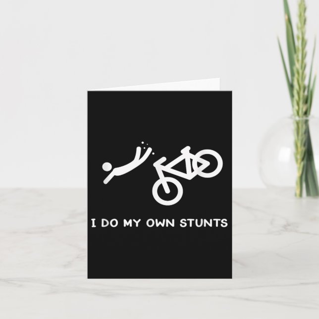 Bike Lovers Funny Shirt - I Do My Own Stunts  Kort (Framsida)