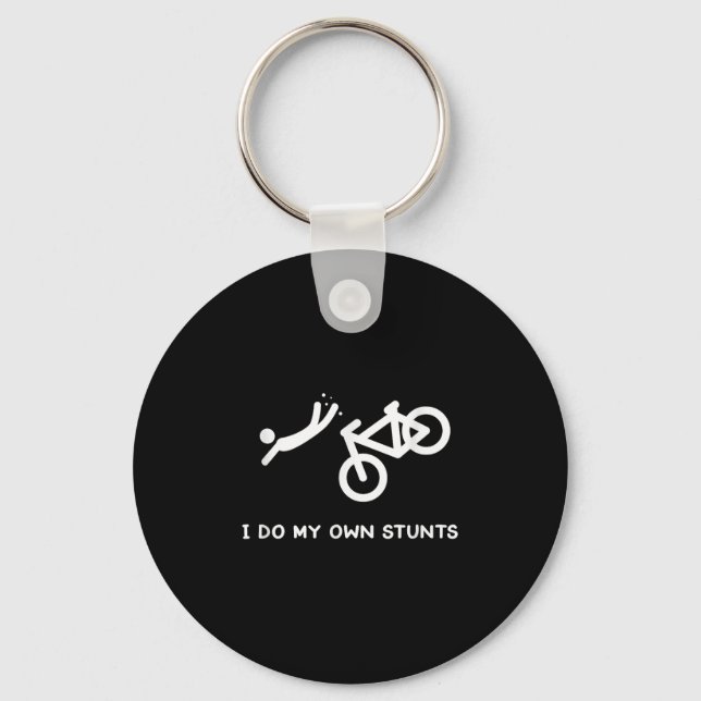 Bike Lovers Funny Shirt - I Do My Own Stunts  Nyckelring (Framsida)