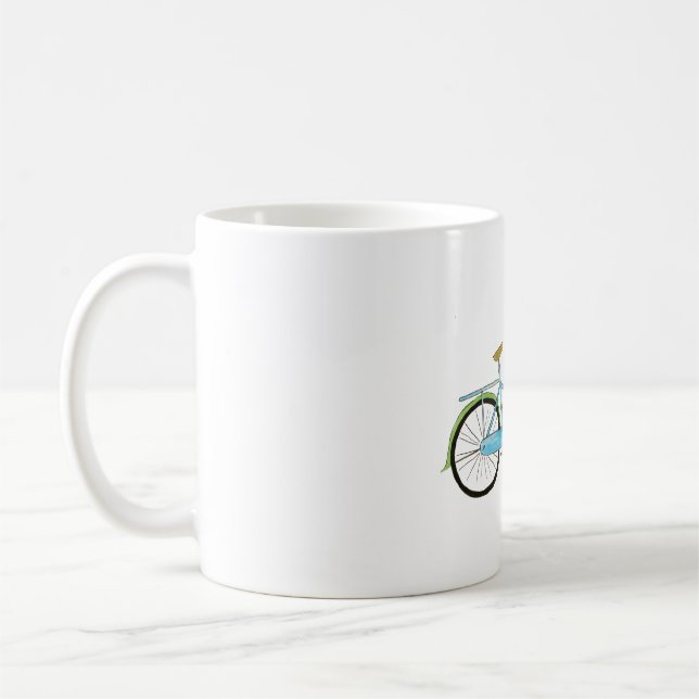 Bike och blommor kaffemugg (Vänster)