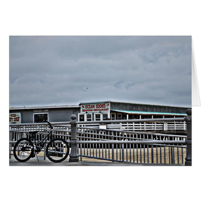 Bike on the Boardpromenad by Shirley Taylor Hälsningskort (Framsidan Horizontal)