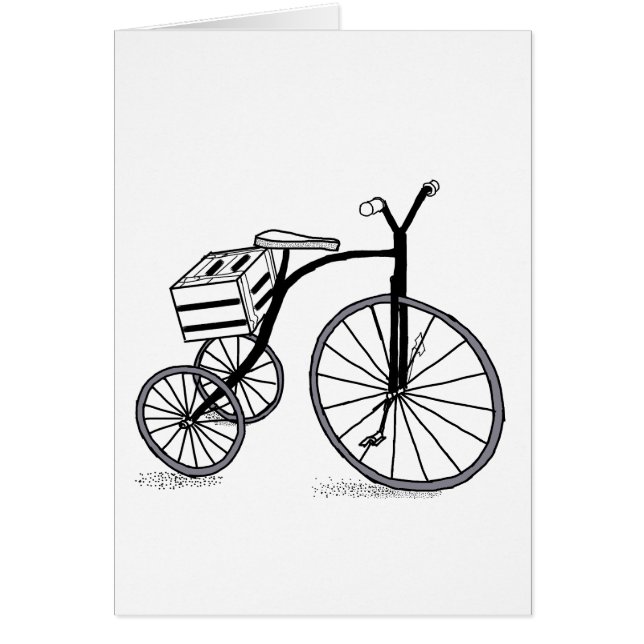 Bike på 3 hjul hälsningskort (Framsidan)