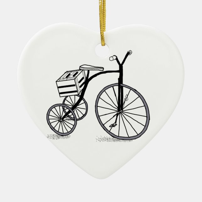 Bike på 3 hjul julgransprydnad keramik (Framsidan)