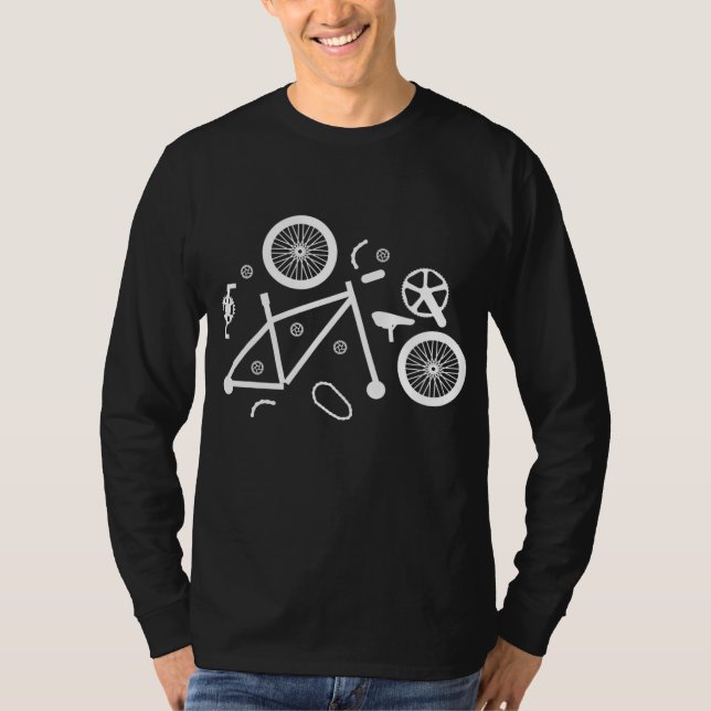 Bike Parts Bicycle Anatomy Biking T Shirt (Framsida)