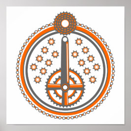 Bike Parts mönster Poster