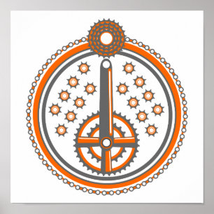 Bike Parts mönster Poster