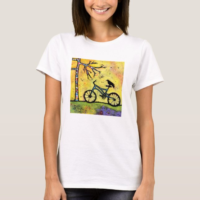 Bike & Raven T Shirt en spektakulär dag för en rid (Framsida)
