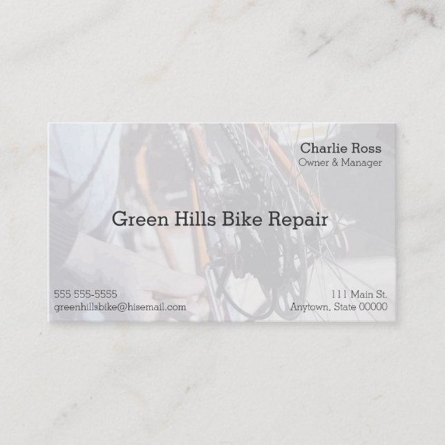 Bike reparatör visitkort (Framsida)