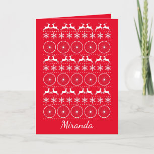 Bike Rider Cyclist Roligt Red jul Sweater Helgkort