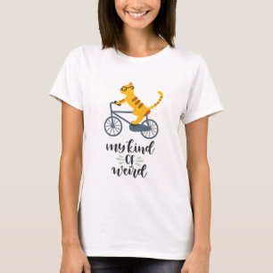 Bike Riding Cat Min Konstig T-Shirt