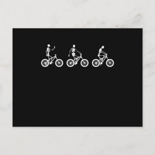 Bike Riding Skeletons Cycling for Bikers Vykort