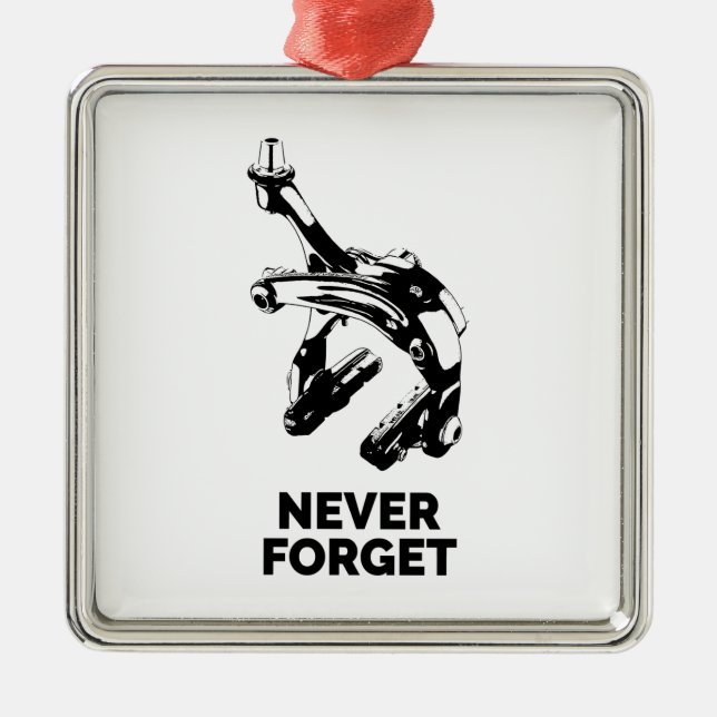 Bike Rim Brams Glöm aldrig Julgransprydnad Metall (Framsidan)