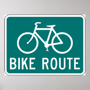 Bike Route-tecken Poster