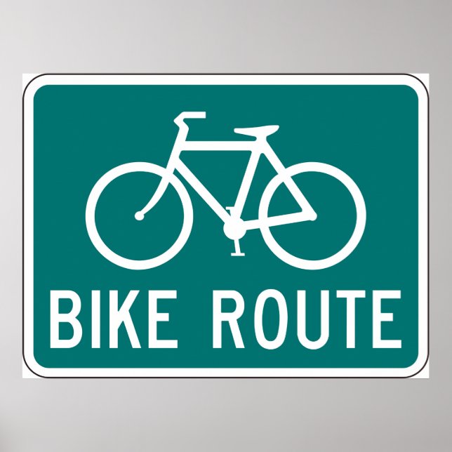 Bike Route-tecken Poster (Framsidan)