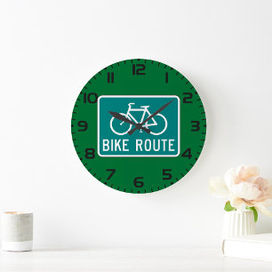 Bike Route-tecken Stor Klocka