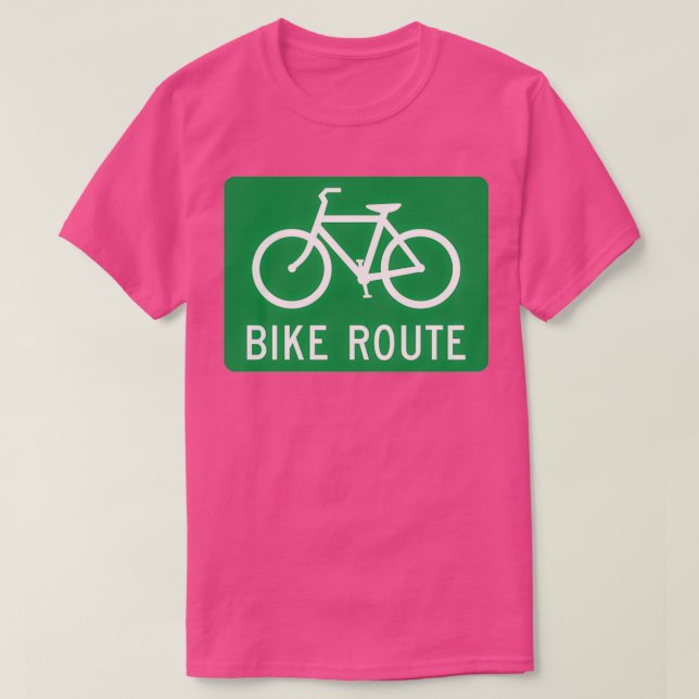 Bike Route-tecken T Shirt (Design framsida)