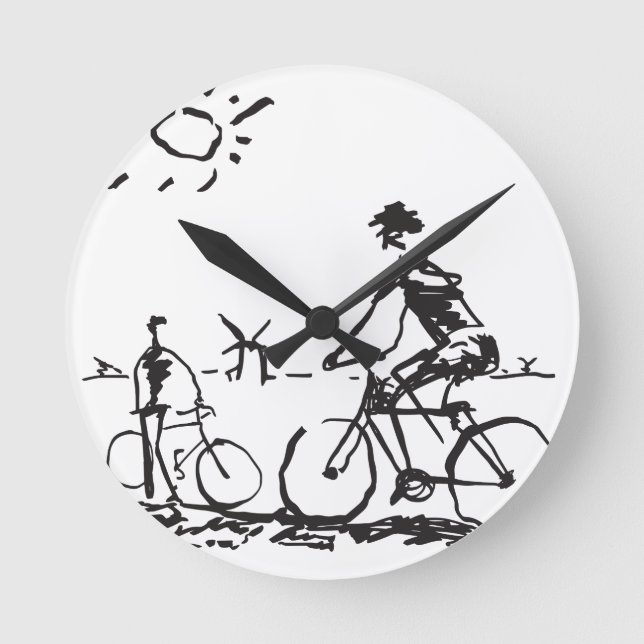 Bike Sketch Rund Klocka (Framsida)