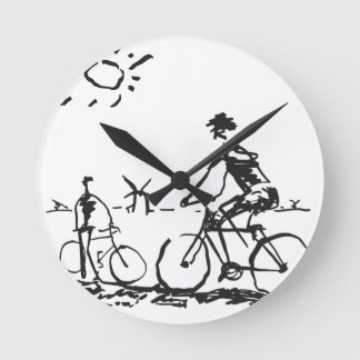 Bike Sketch Rund Klocka