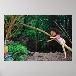 Bike skjuts in i skogen poster