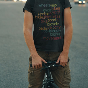 Bike Sport Färg Typography Black T Shirt