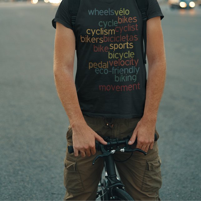Bike Sport Färg Typography Black T Shirt (Skapare uppladdad)