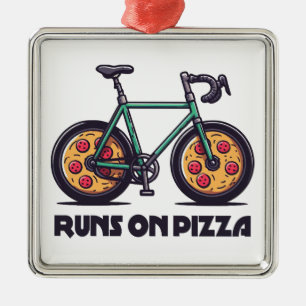 Bike Springa på Pizza Julgransprydnad Metall